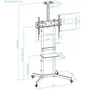 SOPORTE SUELO CON RUEDAS NEFERTITI 37''-70'' NEGRO TOOQ